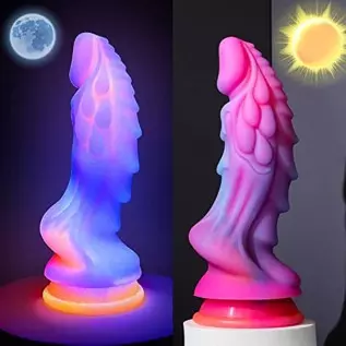 Luminous Dragon Dildo, 8.46 Inch Monster Realistic Dildo, Silicone G Spot Anal Prostate Dildo Anal Plug with Suction Cup Glow in