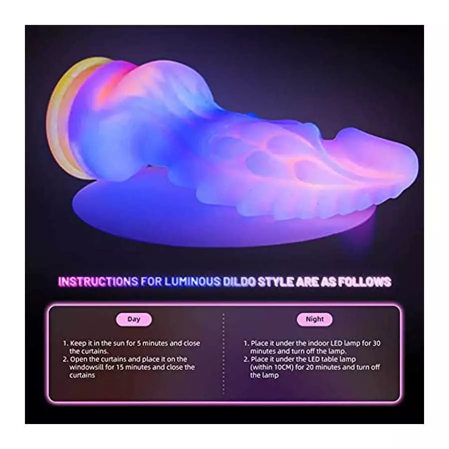 Luminous Dragon Dildo, 8.46 Inch Monster Realistic Dildo, Silicone G Spot Anal Prostate Dildo Anal Plug with Suction Cup Glow in