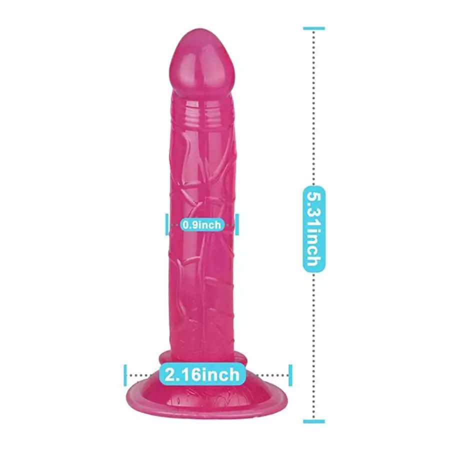 5.3in Mini Silicone Realistic Silicone Suction Cup Realistic Classic Dick Wand with Strong Suction (Pink)