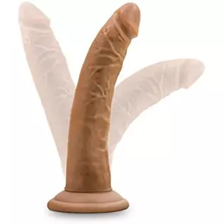 Blush Dr. Skin 7 Inch Realistic Dildo - Soft Lifelike Real Feel - Slim 1.5in. Width - Sturdy Strap On Harness Compatible Suction