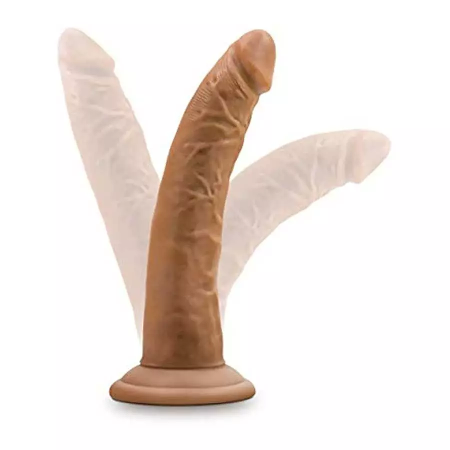 Blush Dr. Skin 7 Inch Realistic Dildo - Soft Lifelike Real Feel - Slim 1.5in. Width - Sturdy Strap On Harness Compatible Suction