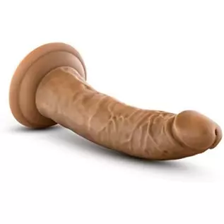 Blush Dr. Skin 7 Inch Realistic Dildo - Soft Lifelike Real Feel - Slim 1.5in. Width - Sturdy Strap On Harness Compatible Suction