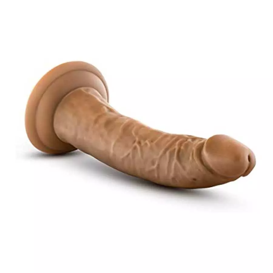 Blush Dr. Skin 7 Inch Realistic Dildo - Soft Lifelike Real Feel - Slim 1.5in. Width - Sturdy Strap On Harness Compatible Suction