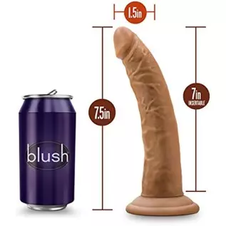 Blush Dr. Skin 7 Inch Realistic Dildo - Soft Lifelike Real Feel - Slim 1.5in. Width - Sturdy Strap On Harness Compatible Suction
