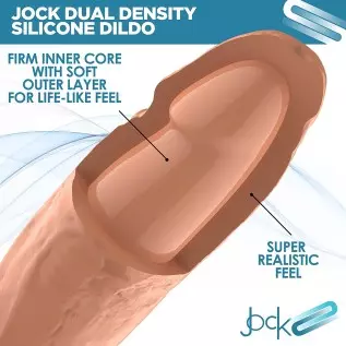 CURVE TOYS Jock 6" Dual Density Dildo for Men, Women, & Couples. Body Safe Ultra Realistic Premium Silicone Dildo. 1 Realistic D