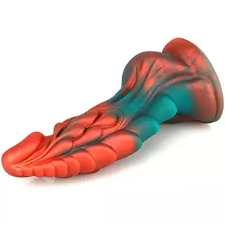 Colorful Thick Realistic Dragon Dildo Knot Anal Dildo, 7.4" Liquid Silicone Dildo Anal Sex Toy for Couples, Lifelike Monster Dil