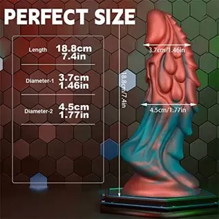 Colorful Thick Realistic Dragon Dildo Knot Anal Dildo, 7.4" Liquid Silicone Dildo Anal Sex Toy for Couples, Lifelike Monster Dil