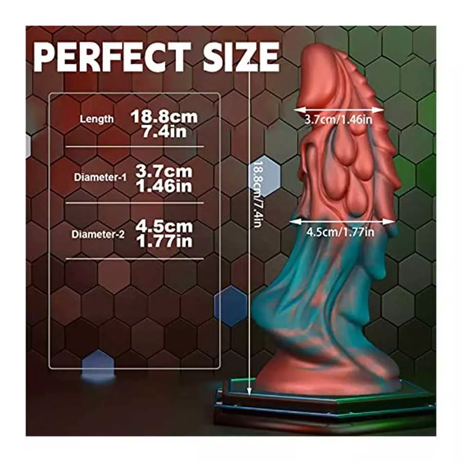 Colorful Thick Realistic Dragon Dildo Knot Anal Dildo, 7.4" Liquid Silicone Dildo Anal Sex Toy for Couples, Lifelike Monster Dil