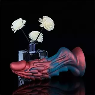 Colorful Thick Realistic Dragon Dildo Knot Anal Dildo, 7.4" Liquid Silicone Dildo Anal Sex Toy for Couples, Lifelike Monster Dil