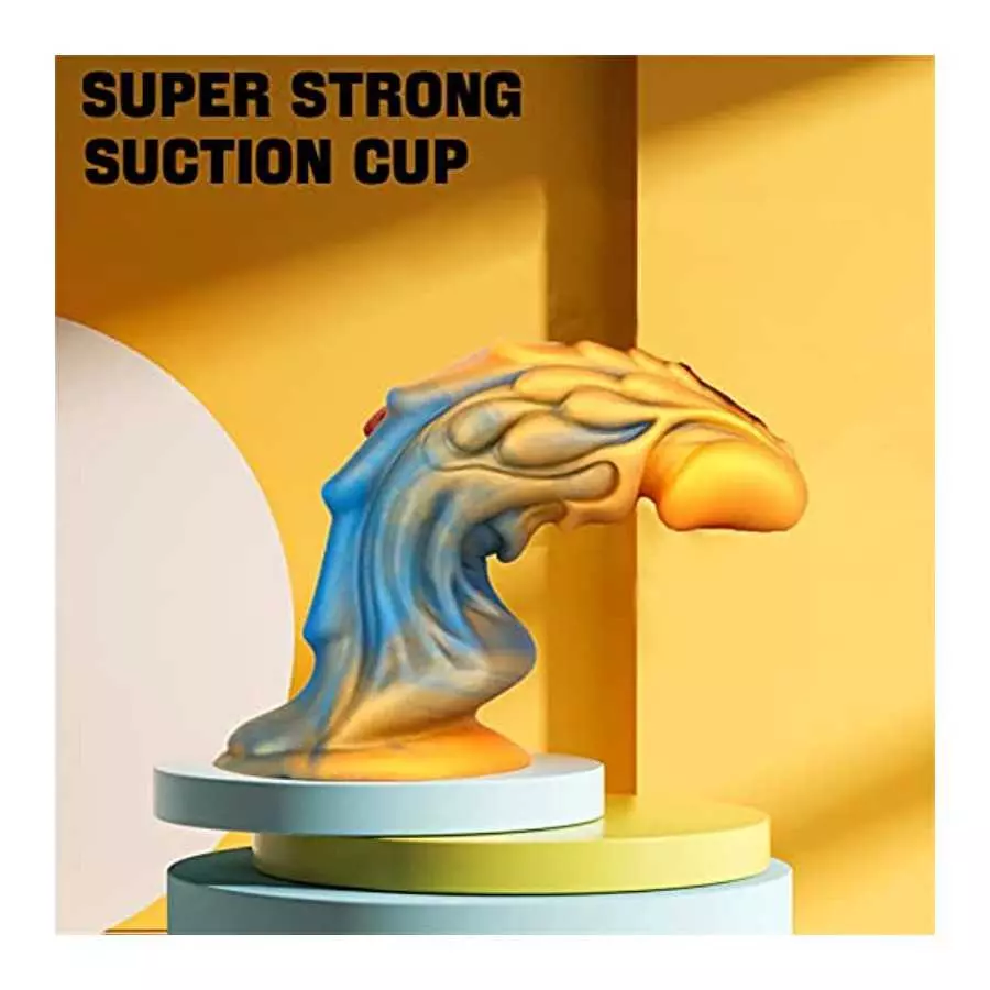 Colorful Thick Realistic Dragon Dildo Knot Anal Dildo, 7.4" Liquid Silicone Dildo Anal Sex Toy for Couples, Lifelike Monster Dil