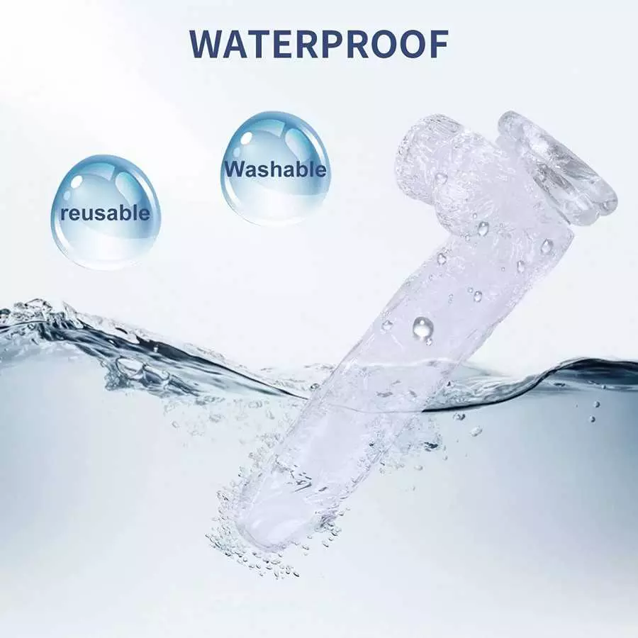 Realistic Dildo Feels Like Skin, 7.5 Inch Clear Dildo with Suction Cup for Hands-Free Play, Body-Safe Material and Adult Sex Toy