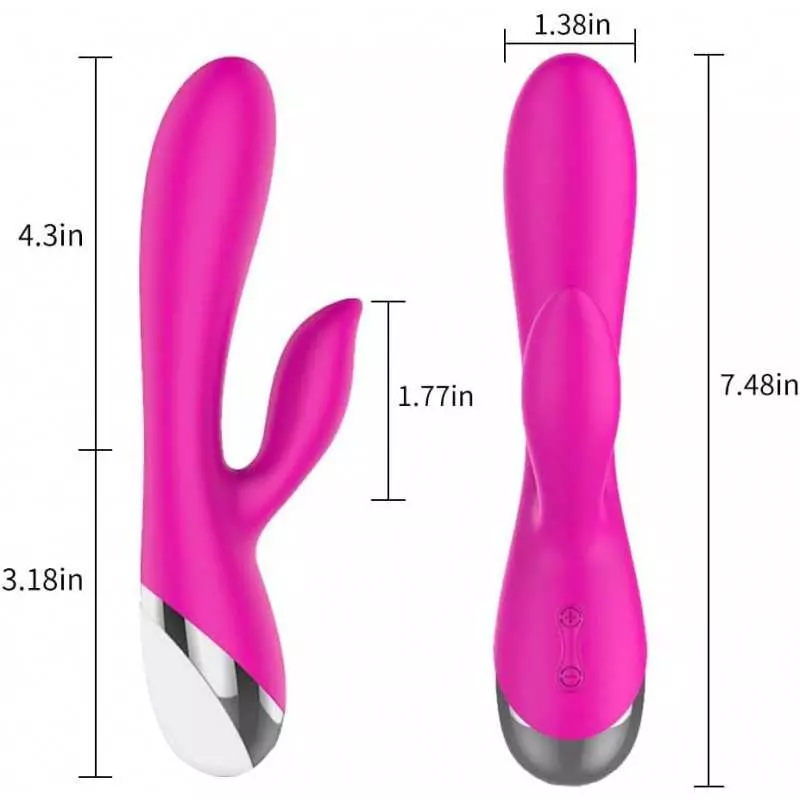 Powerful Rabbit Vibrator with 10 Vibration Modes 6 Speeds, Adult Women Sex Toy, Female Vibrating Dildo, Rechargeable Sexual Wand