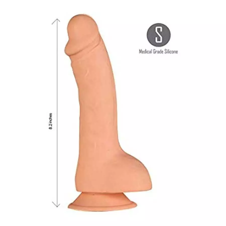 Maia Toys Kyle 8 Inch Silicone Realistic Veined Silicone Suction Cup Dong - Beige/Flesh