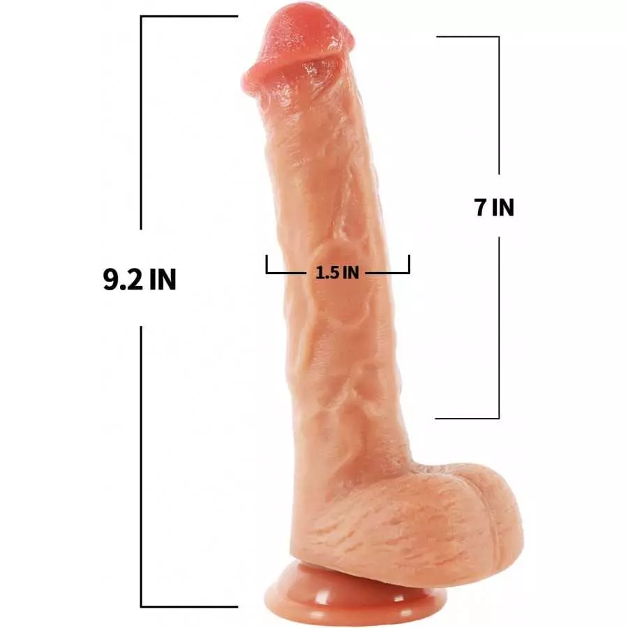 8.7Inch Realistic Dildo，3 Thrusting & 360° Rotation 9 Vibration Modes and Heating Soft Huge Dong 100% Feels Like Skin with Stron