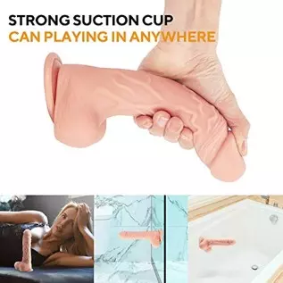 Liquid Silicone Clitoral Anal Dildo for Vagina Prostate Stimulation, Huge Realistic G Spot Oral Sex Dildo with Strong Suction Cu