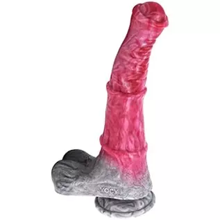 Multi Color Silicone Medium Size Artificial Horse Dildo Toy Animal Style with Suction Base Colorful