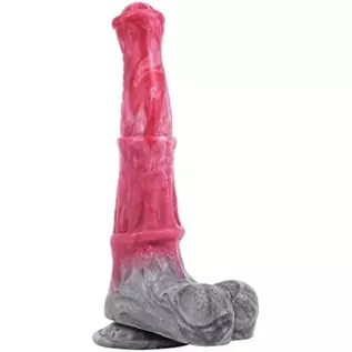 Multi Color Silicone Medium Size Artificial Horse Dildo Toy Animal Style with Suction Base Colorful