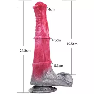 Multi Color Silicone Medium Size Artificial Horse Dildo Toy Animal Style with Suction Base Colorful