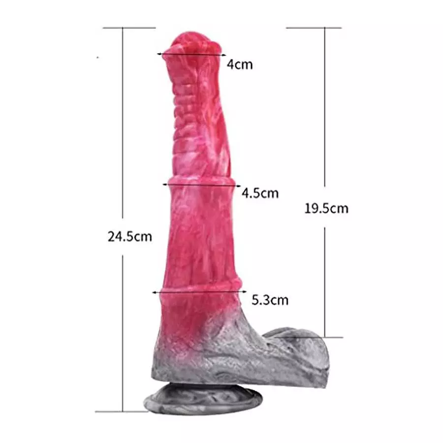 Multi Color Silicone Medium Size Artificial Horse Dildo Toy Animal Style with Suction Base Colorful