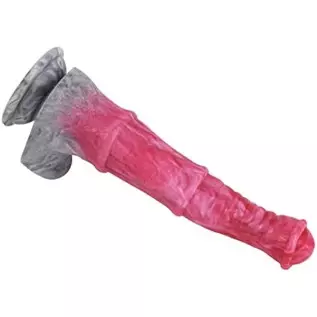 Multi Color Silicone Medium Size Artificial Horse Dildo Toy Animal Style with Suction Base Colorful