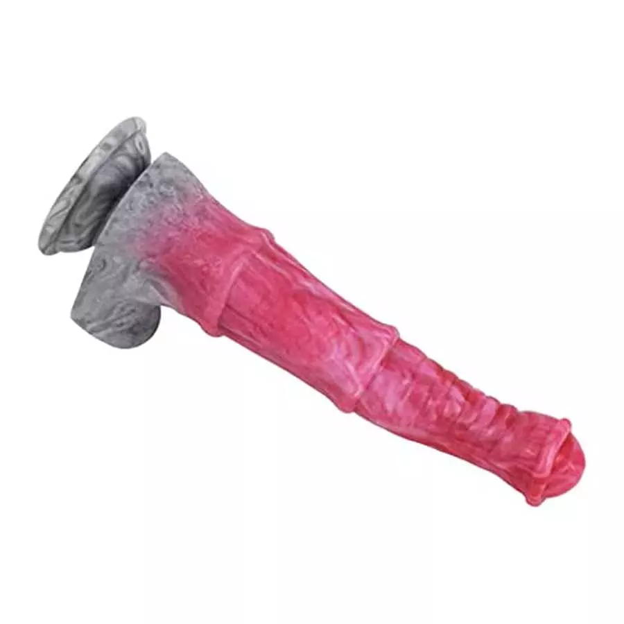 Multi Color Silicone Medium Size Artificial Horse Dildo Toy Animal Style with Suction Base Colorful