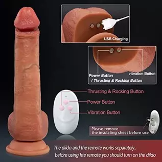 Realistic Vibrating & Thrusting Dildo with 6 Thrust Modes and 10 Vibration Modes, Fake Penis with Strong Suction Cup for G Spot Realistic Vibrating & Thrusting Dildo with 6 Thrust Modes and 10 Vibration Modes, Fake Penis with Strong Suction Cup for G Spot