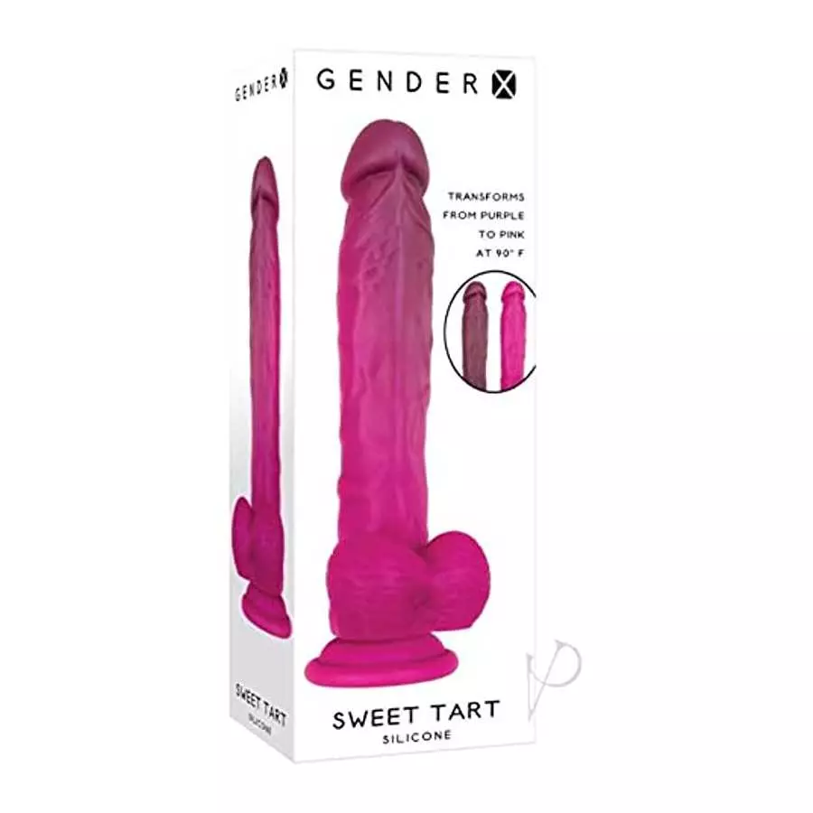 Evolved Novelties - Gender X Sweet Tart - Color Changing Silicone Dildo- Transforms from Purple to Pink at 90 Degrees Fahrenheit Evolved Novelties - Gender X Sweet Tart - Color Changing Silicone Dildo- Transforms from Purple to Pink at 90 Degrees Fahrenheit
