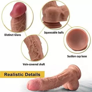 Realistic Dildos Soft Lifelike, Realistic Dildo for Beginners Like Skin Huge Silicone Dildo, G Spot Clitoral Anal Stimulator for
