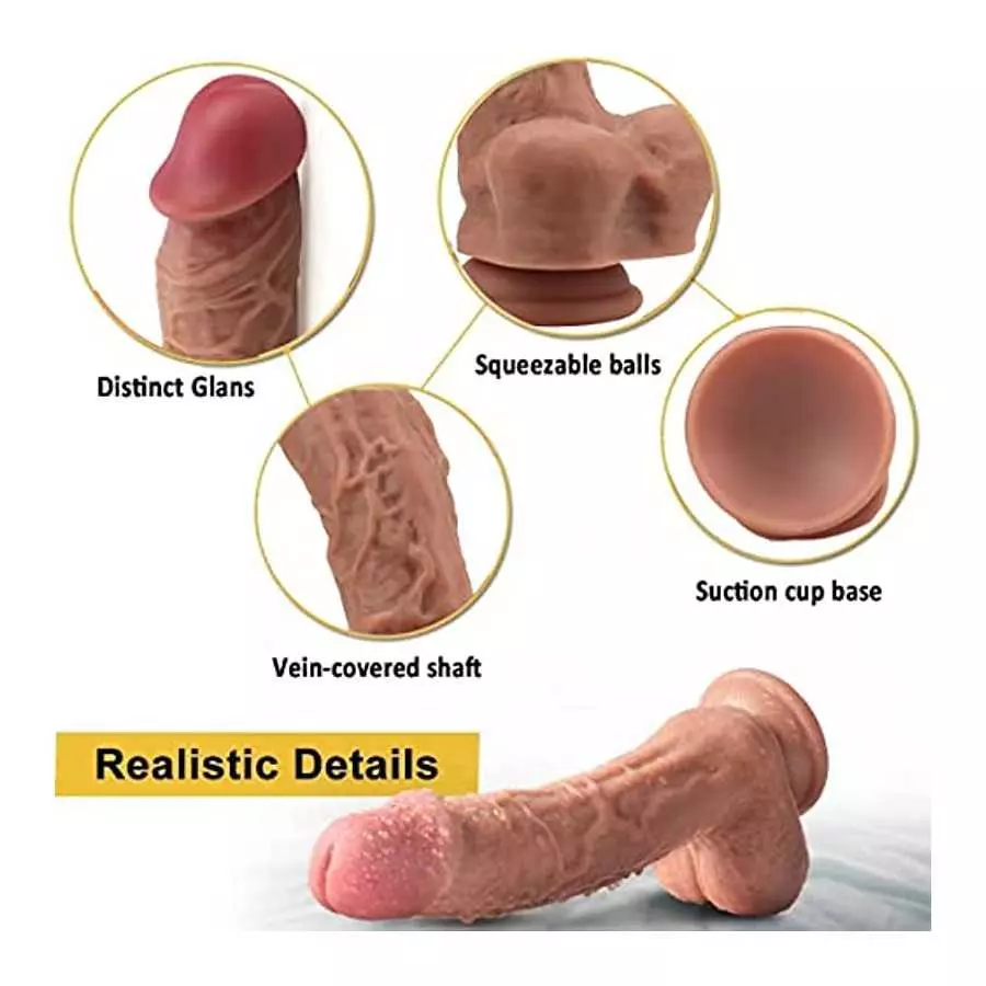 Realistic Dildos Soft Lifelike, Realistic Dildo for Beginners Like Skin Huge Silicone Dildo, G Spot Clitoral Anal Stimulator for