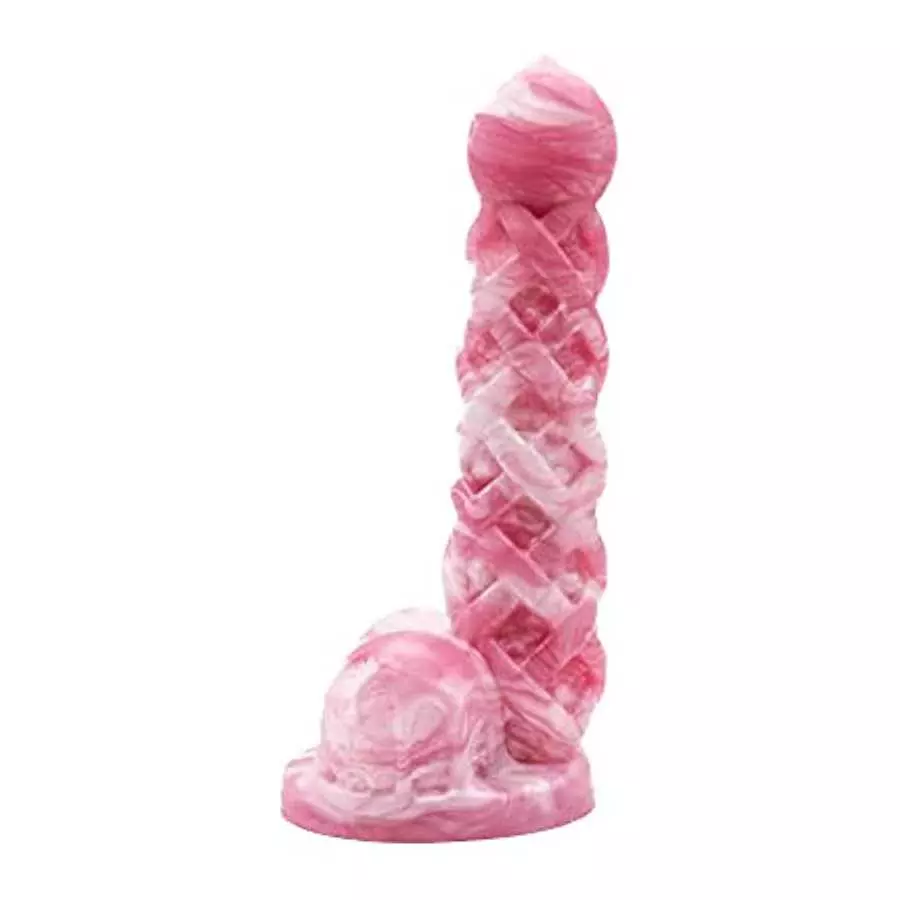 Peach Pie A La Mode Suction Cup Fantasy Dildo - Creamy Pink/White Colors - Handmade in The USA (Mini)