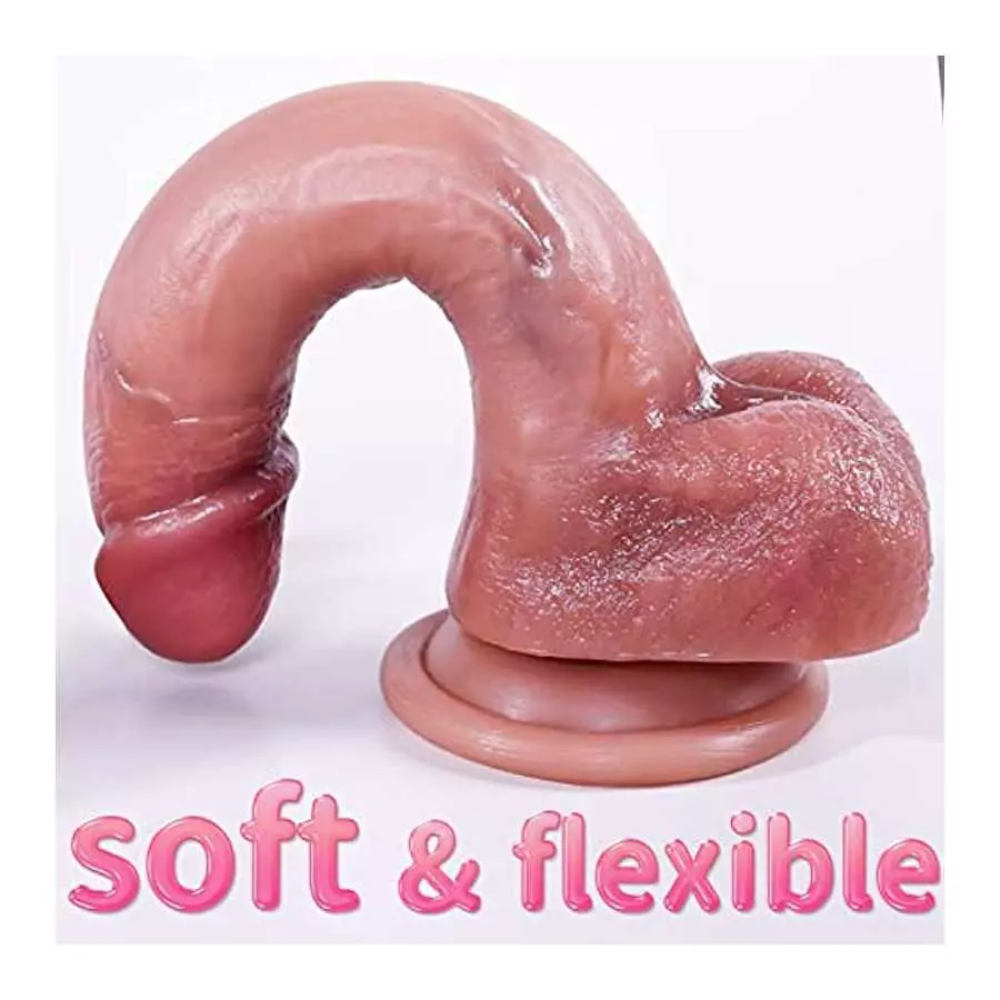 6.93 Inch Realistic Huge Dildo, Heatable Penis, Body-Safe Material, Female Masturbator Dildo for G-spot and Anal Play, Silicone