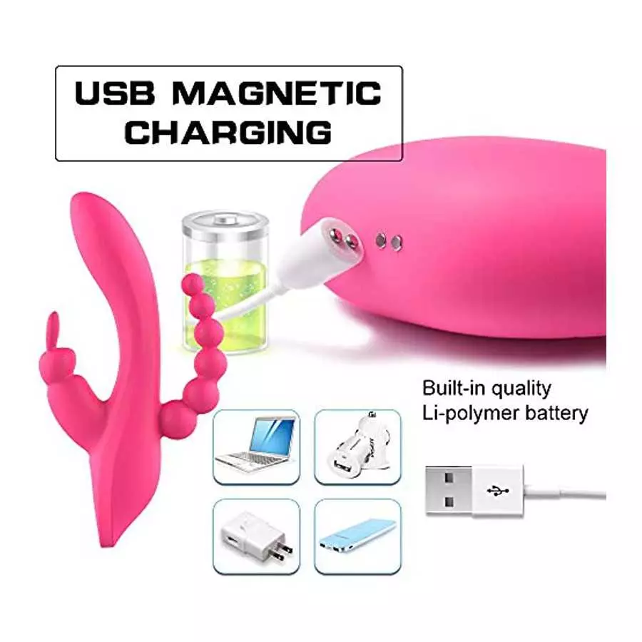 MMQ Red-G-Spot Vibrators Clitoris Stimulator for Women with Tongue Licking 9 Vibrating Modes, Rose Sex Toys Rabbit Vibrating Ana