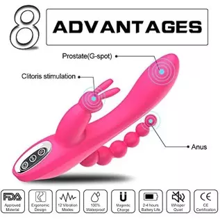 MMQ Red-G-Spot Vibrators Clitoris Stimulator for Women with Tongue Licking 9 Vibrating Modes, Rose Sex Toys Rabbit Vibrating Ana MMQ Red-G-Spot Vibrators Clitoris Stimulator for Women with Tongue Licking 9 Vibrating Modes, Rose Sex Toys Rabbit Vibrating Ana
