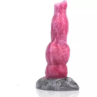 Silicone Made Raw Meat Color Multi Colored Dog Dildo Wolf Dick Canine Style Animal Series Color Mixed Suction