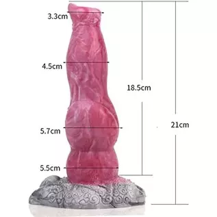 Silicone Made Raw Meat Color Multi Colored Dog Dildo Wolf Dick Canine Style Animal Series Color Mixed Suction