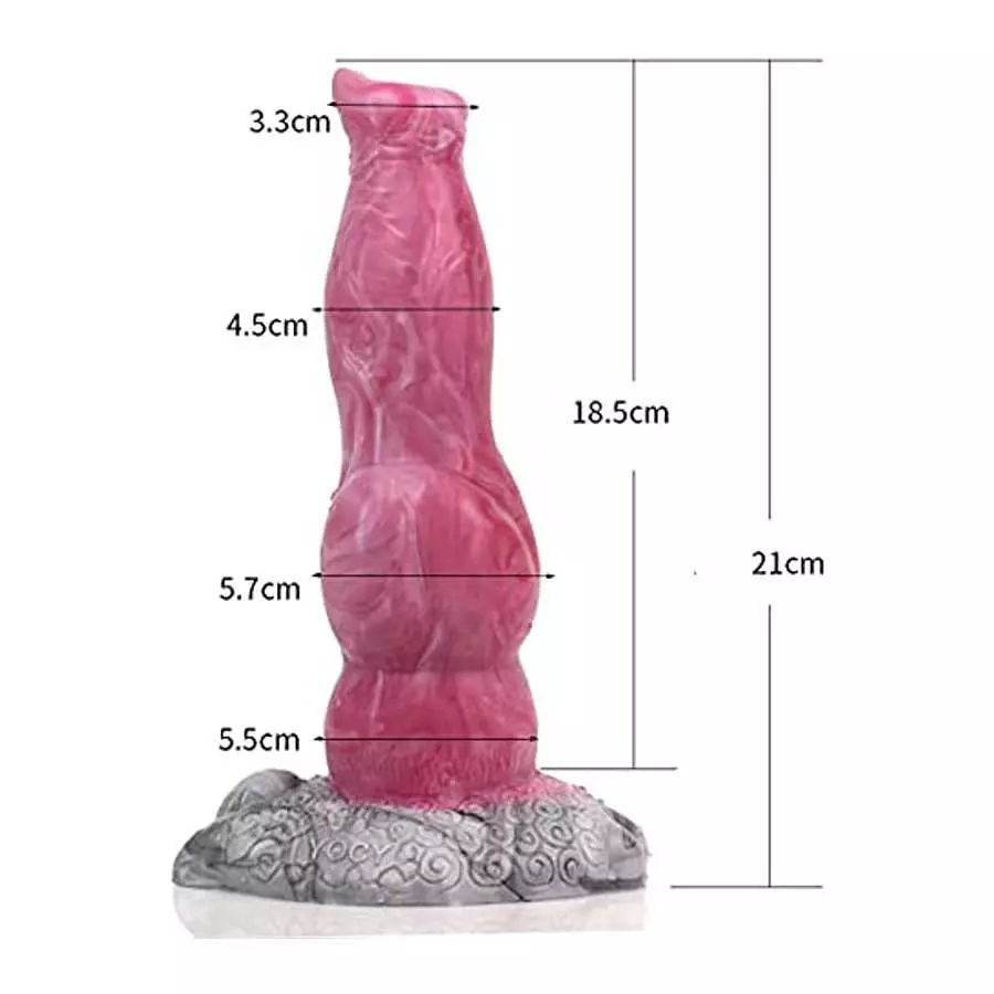 Silicone Made Raw Meat Color Multi Colored Dog Dildo Wolf Dick Canine Style Animal Series Color Mixed Suction