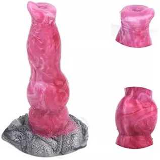 Silicone Made Raw Meat Color Multi Colored Dog Dildo Wolf Dick Canine Style Animal Series Color Mixed Suction