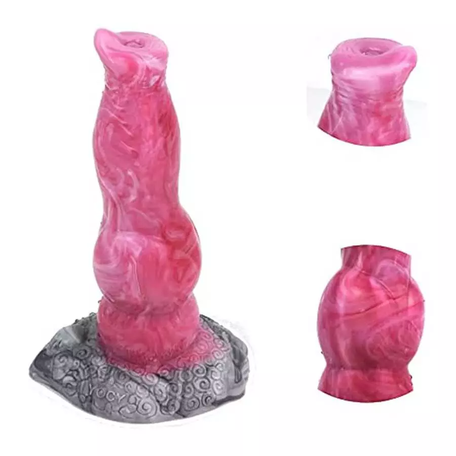 Silicone Made Raw Meat Color Multi Colored Dog Dildo Wolf Dick Canine Style Animal Series Color Mixed Suction