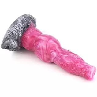 Silicone Made Raw Meat Color Multi Colored Dog Dildo Wolf Dick Canine Style Animal Series Color Mixed Suction