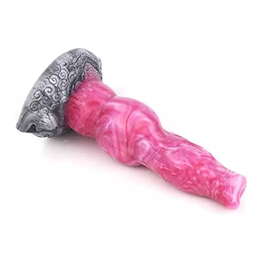 Silicone Made Raw Meat Color Multi Colored Dog Dildo Wolf Dick Canine Style Animal Series Color Mixed Suction