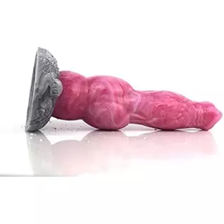 Silicone Made Raw Meat Color Multi Colored Dog Dildo Wolf Dick Canine Style Animal Series Color Mixed Suction