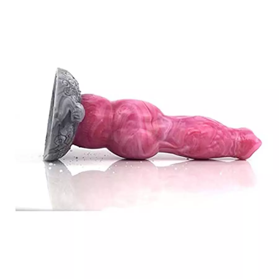 Silicone Made Raw Meat Color Multi Colored Dog Dildo Wolf Dick Canine Style Animal Series Color Mixed Suction