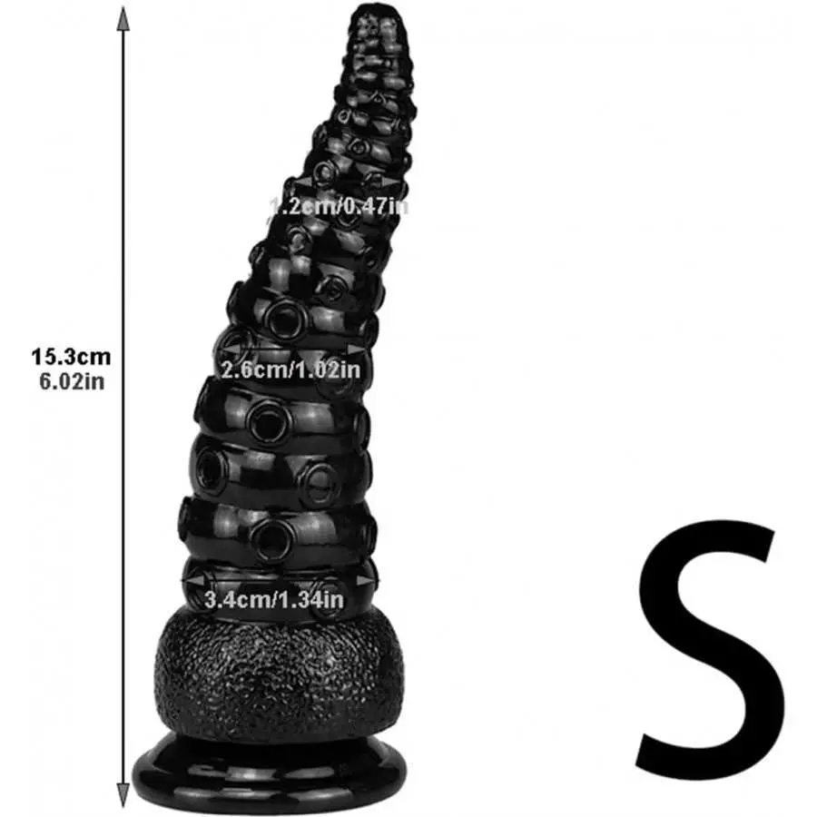 Black Tentacle Dildo Realistic Female Dildo Toy, Flexible Octopus Dildo Butt Plug for Couples, Rubber Suction Cup Dildo Anal Sex