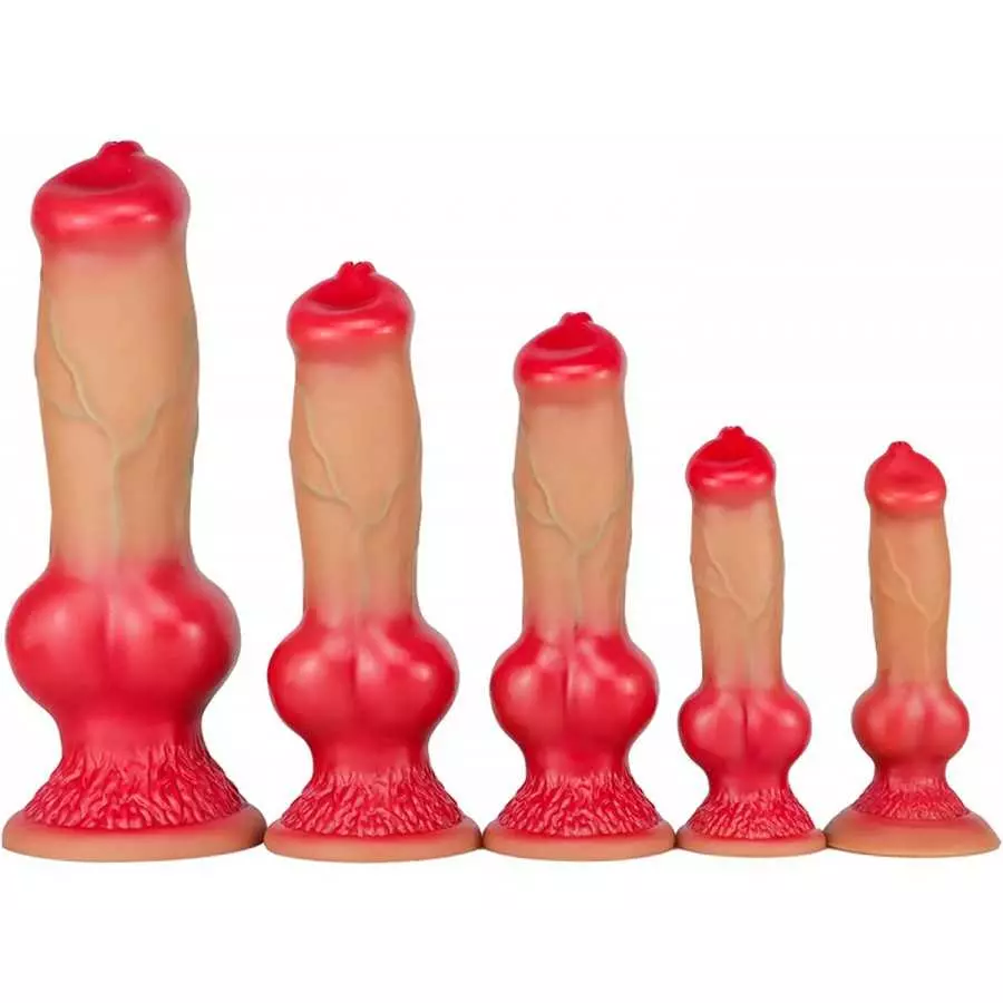 Colorful Thick Dog Dildo Realistic Animal Dildo Women Butt Plug Toy, Real Silicone Anal Dildo with Suction Cup Adult Toy, Soft K