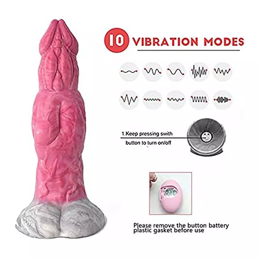 Realistic Vibration Dragon Dildo 8.86 Inches Silicone Monster Dildos Rechargable Anal Vibrator with Suction Cup