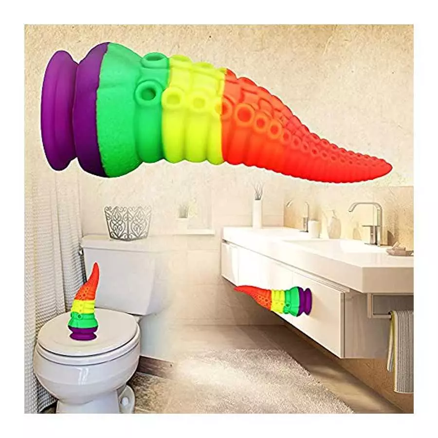 Realistic Animal G Spot Dildo 8.66” Flexible Penis Cock with Strong Suction Cup Colorful Octopus Whiskers Sex Toy for Men Women