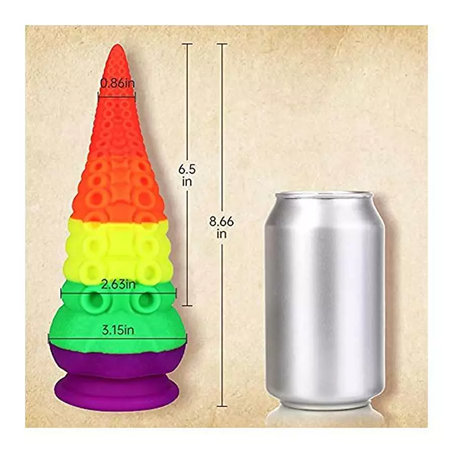 Realistic Animal G Spot Dildo 8.66” Flexible Penis Cock with Strong Suction Cup Colorful Octopus Whiskers Sex Toy for Men Women