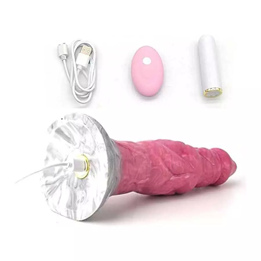 Realistic Vibration Dragon Dildo 8.86 Inches Silicone Monster Dildos Rechargable Anal Vibrator with Suction Cup