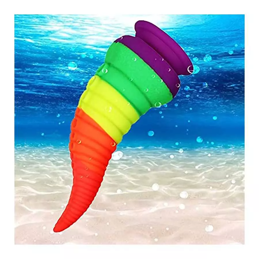 Realistic Animal G Spot Dildo 8.66” Flexible Penis Cock with Strong Suction Cup Colorful Octopus Whiskers Sex Toy for Men Women