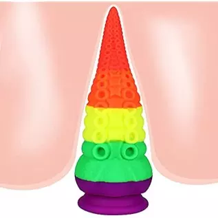 Realistic Animal G Spot Dildo 8.66” Flexible Penis Cock with Strong Suction Cup Colorful Octopus Whiskers Sex Toy for Men Women